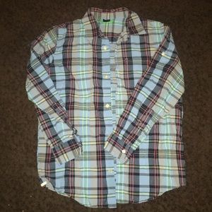 GAP Boys plaid button down shirt